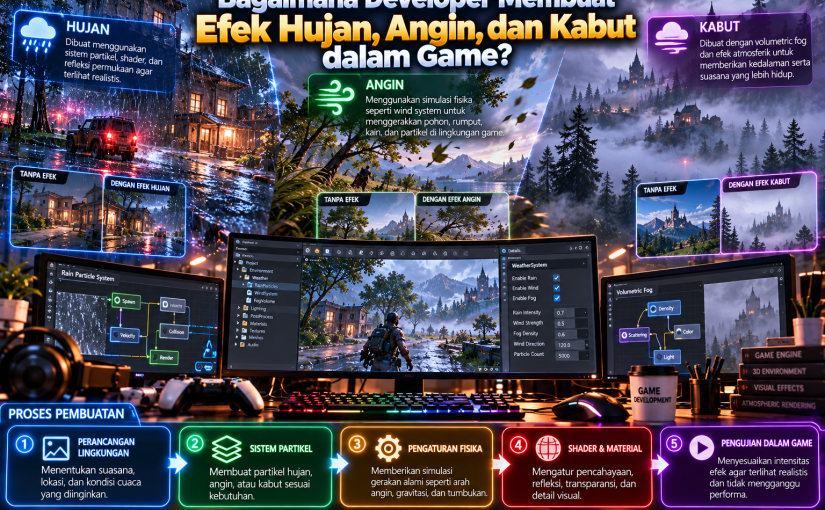 Bagaimana Developer Membuat Efek Hujan, Angin, dan Kabut dalam Game?